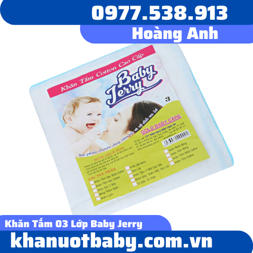 Khăn Tắm 03 Lớp Baby Jerry Cao Cấp 75x80cm