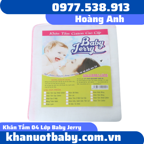 Khăn Tắm 04 Lớp Baby Jerry Cao Cấp 75x80cm