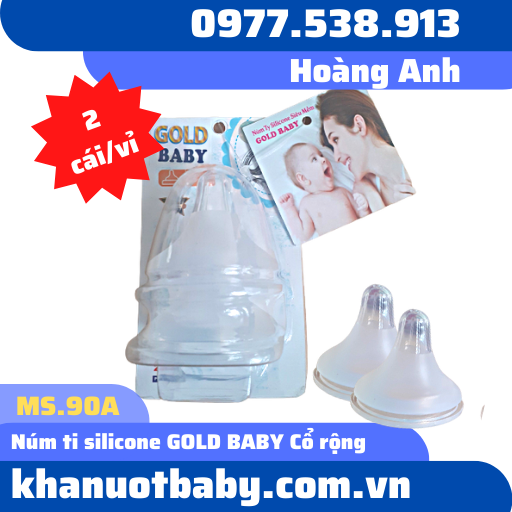 Núm ti silicone GOLD BABY Cổ rộng
