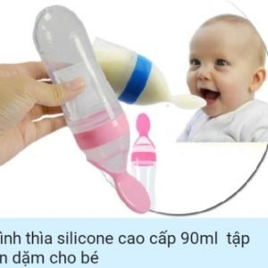 Bình thìa Silicone 90ml cao cấp tập ăn dặm cho bé