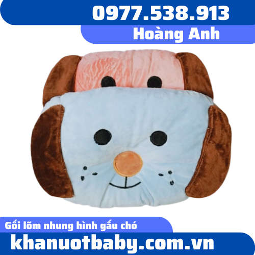 Gối lõm nhung hình gấu chó (1)