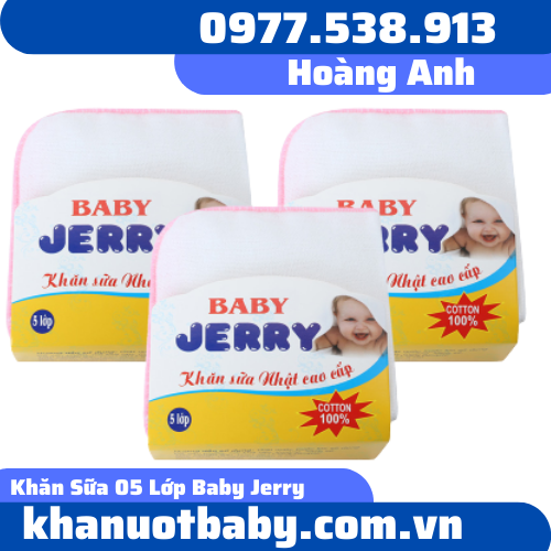 Khăn Sữa 05 Lớp Cao Cấp Baby Jerry 25x35cm 1 Khăn Sữa 05 Lớp Cao Cấp Baby Jerry 25x35cm 1