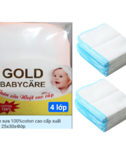 Khăn Sữa Cotton Cao Cấp 04 Lớp 25x30cm Gold Baby Care