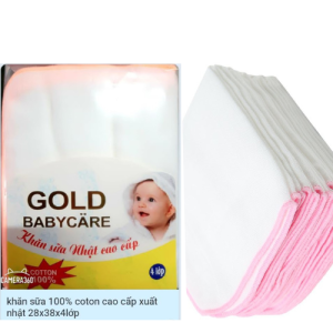 Khăn Sữa Cotton Cao Cấp 04 Lớp 28x38cm Gold Baby Care