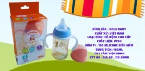*THƯƠNG HIỆU BÌNH SỮA : PPSU-GOLD BABY *DUNG TÍCH : 330 ML *CHẤT LIỆU : PPSU *NÚM TI : SILICONE * núm ti : CỔ RỘNG
